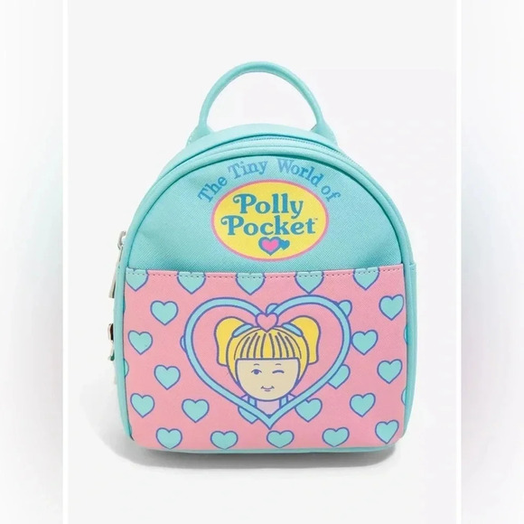 Hot Topic Bags Polly Pocket Mini Backpack NWOT with extra pin and key chain - Picture 1 of 7